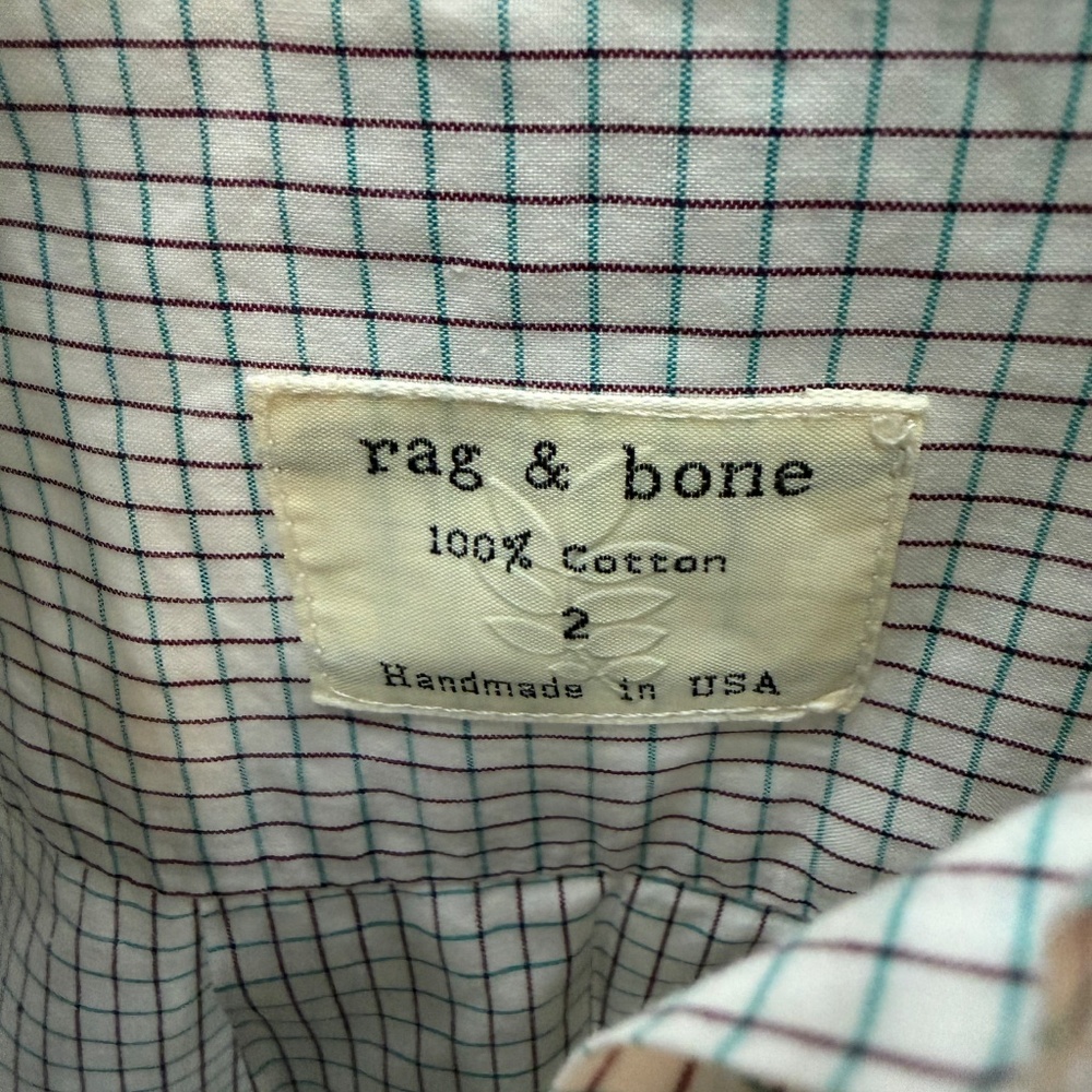 Women's Rag and Bone White Plaid Tunic Shirt. - Picture 2 of 3